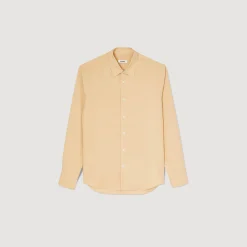 Chemises*SANDRO Chemise En Coton Et Lin Beige