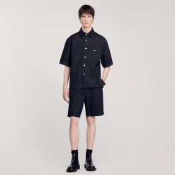 Chemises*SANDRO Chemise En Denim Brut Noir