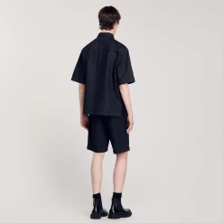 Chemises*SANDRO Chemise En Denim Brut Noir