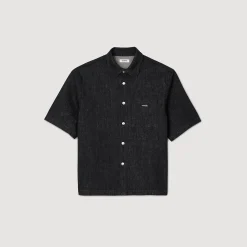 Chemises*SANDRO Chemise En Denim Brut Noir