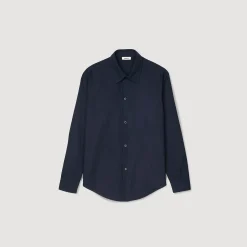 Chemises*SANDRO Chemise En Flanelle Marine