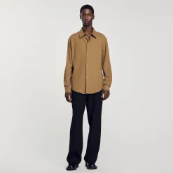 Chemises*SANDRO Chemise En Flanelle Kaki