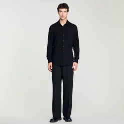 Chemises*SANDRO Chemise En Jersey Noir