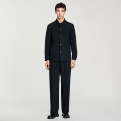 Chemises*SANDRO Chemise En Jersey à Manches Longues Noir
