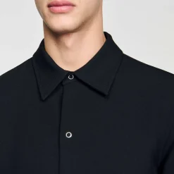 Chemises*SANDRO Chemise En Jersey à Manches Longues Noir