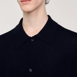 Pulls & Gilets|Chemises*SANDRO Chemise En Maille Noir