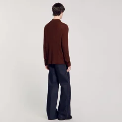 Pulls & Gilets|Chemises*SANDRO Chemise En Maille Cognac