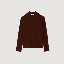 Pulls & Gilets|Chemises*SANDRO Chemise En Maille Cognac