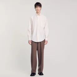 Chemises*SANDRO Chemise En Oxford Flannel blanc
