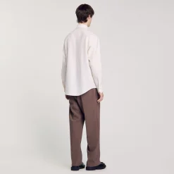 Chemises*SANDRO Chemise En Oxford Flannel blanc