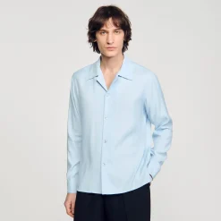 Chemises*SANDRO Chemise Fluide Bleu Clair