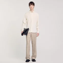 Chemises*SANDRO Chemise Fluide à Manches Longues blanc