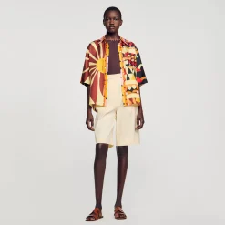 Ensembles|Tops & Chemises*SANDRO Chemise Fluide Imprimée Noir / Multicolore