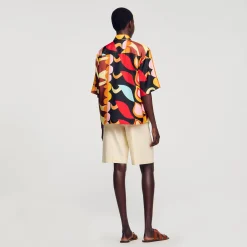 Ensembles|Tops & Chemises*SANDRO Chemise Fluide Imprimée Noir / Multicolore