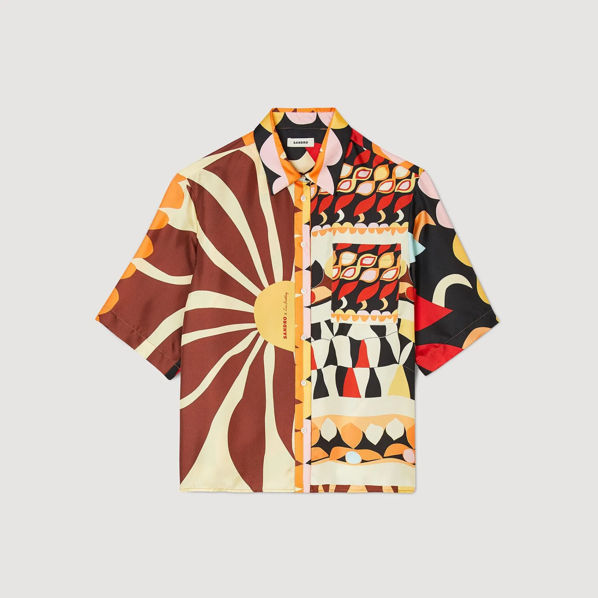 Ensembles|Tops & Chemises*SANDRO Chemise Fluide Imprimée Noir / Multicolore