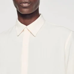 Chemises*SANDRO Chemise Fluide Plissée Ecru