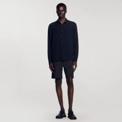 Chemises*SANDRO Chemise Fluide Plissée Noir