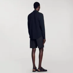 Chemises*SANDRO Chemise Fluide Plissée Noir
