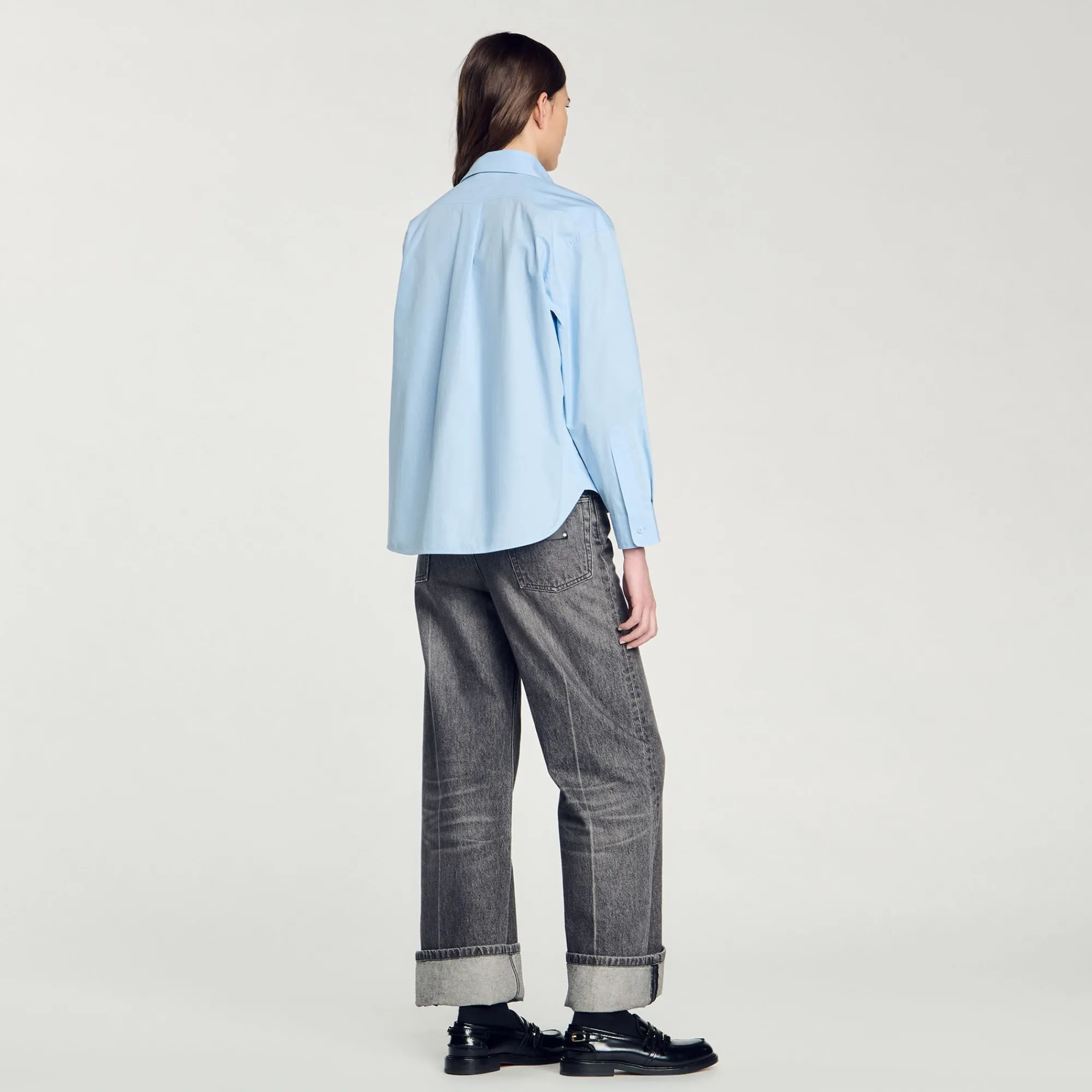 Tops & Chemises*SANDRO Chemise Goutte Strass Bleu Ciel