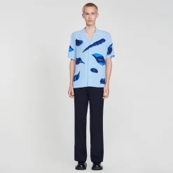 Chemises*SANDRO Chemise Imprimé Coquillages Bleu