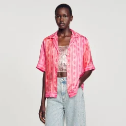 Tops & Chemises|Ensembles*SANDRO Chemise Imprimé Paisley Rose / Rouge