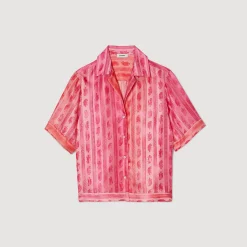 Tops & Chemises|Ensembles*SANDRO Chemise Imprimé Paisley Rose / Rouge