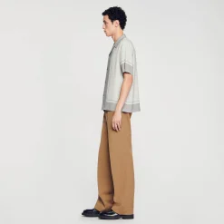 Chemises*SANDRO Chemise Imprimée à Manches Courtes Ecru
