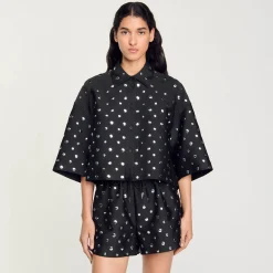 Ensembles|Tops & Chemises*SANDRO Chemise Ornée De Pastilles Noir