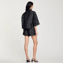 Ensembles|Tops & Chemises*SANDRO Chemise Ornée De Pastilles Noir