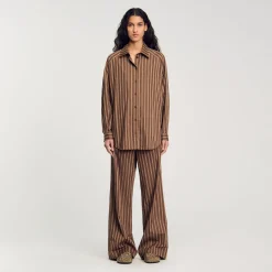 Ensembles|Tops & Chemises*SANDRO Chemise Oversize Marron