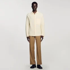 Pulls & Gilets|Chemises*SANDRO Chemise Oversize En Maille Beige