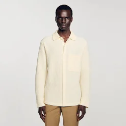 Pulls & Gilets|Chemises*SANDRO Chemise Oversize En Maille Beige