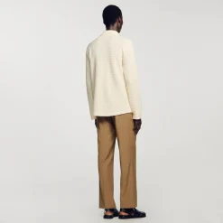 Pulls & Gilets|Chemises*SANDRO Chemise Oversize En Maille Beige