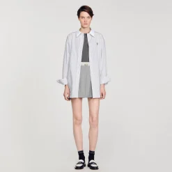 Tops & Chemises*SANDRO Chemise Oversized à Rayures Gris / Blanc