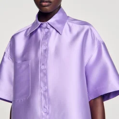Ensembles|Tops & Chemises*SANDRO Chemise Oversized Satinée Violet