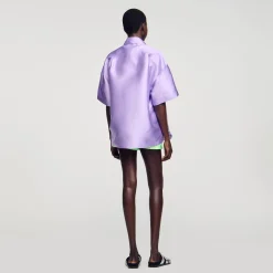 Ensembles|Tops & Chemises*SANDRO Chemise Oversized Satinée Violet