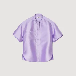Ensembles|Tops & Chemises*SANDRO Chemise Oversized Satinée Violet