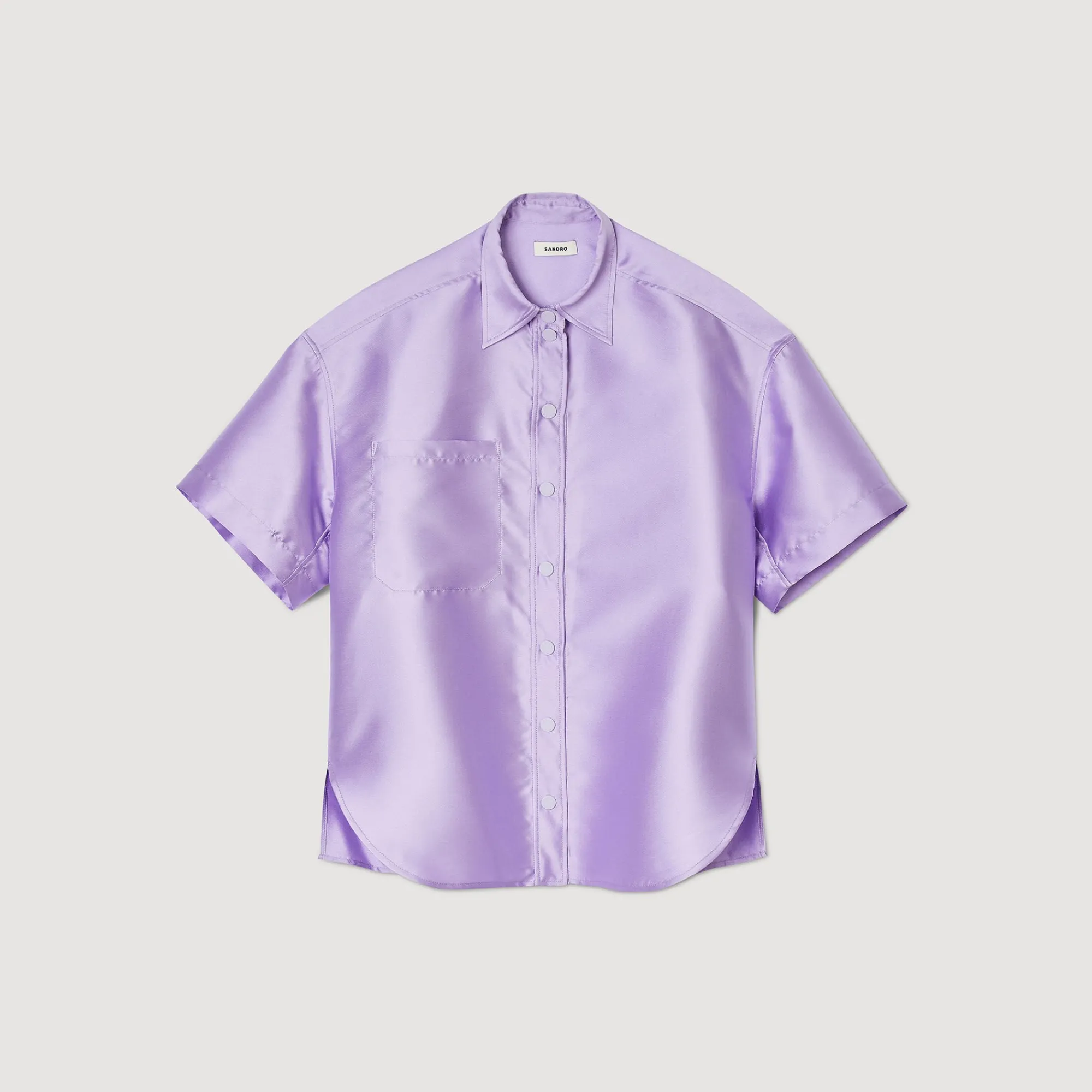 Ensembles|Tops & Chemises*SANDRO Chemise Oversized Satinée Violet