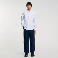 Chemises*SANDRO Chemise Rayée Bleu Ciel