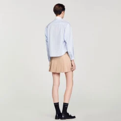 Tops & Chemises*SANDRO Chemise Rayée à Strass Bleu Ciel