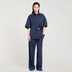 Ensembles|Tops & Chemises*SANDRO Chemise Strassée à Cravate Bleu