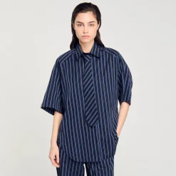 Ensembles|Tops & Chemises*SANDRO Chemise Strassée à Cravate Bleu