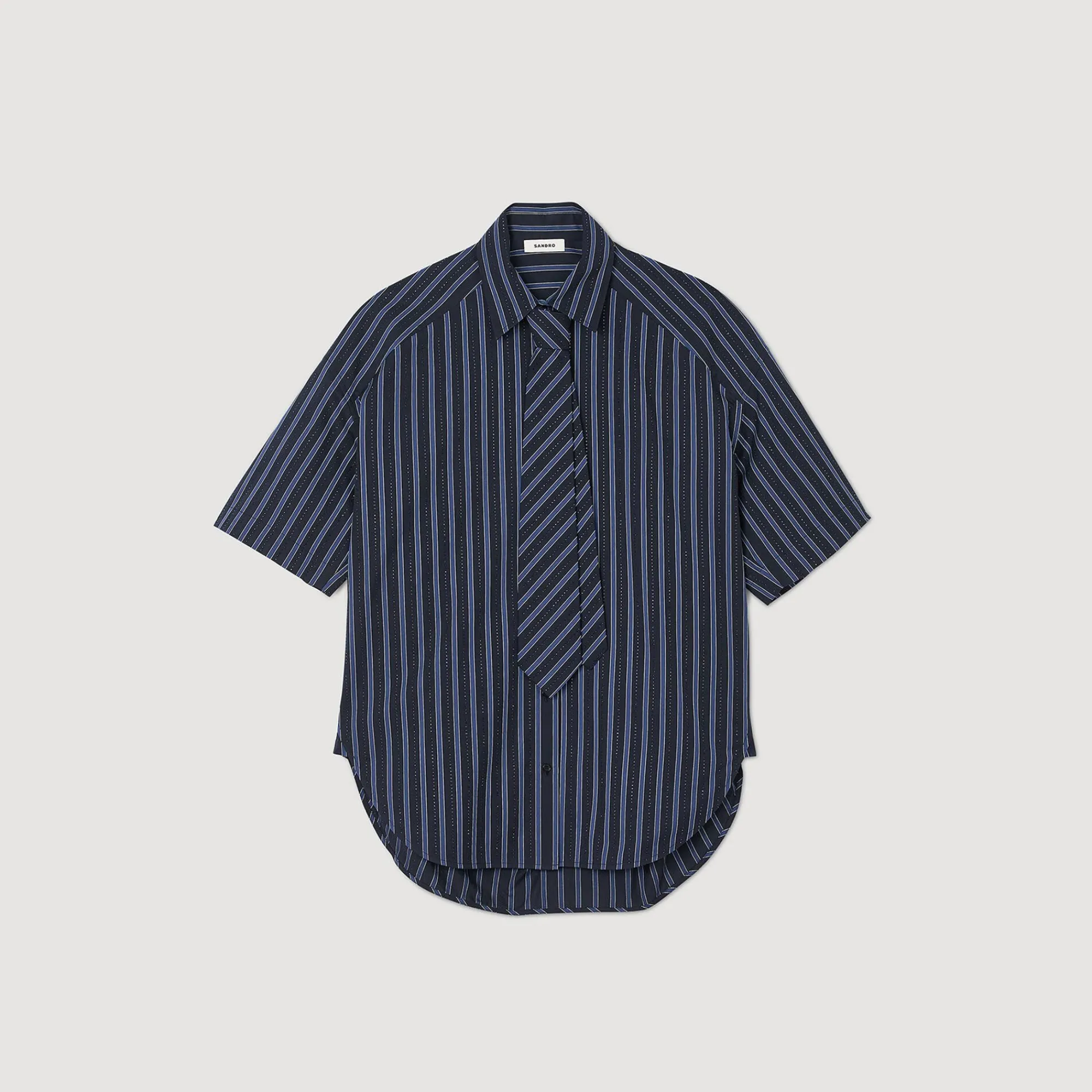 Ensembles|Tops & Chemises*SANDRO Chemise Strassée à Cravate Bleu