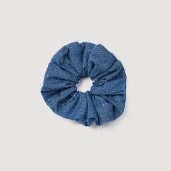 Autres Accessoires*SANDRO Chouchou En Denim Strassé Bleu jean