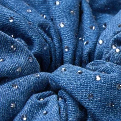 Autres Accessoires*SANDRO Chouchou En Denim Strassé Bleu jean