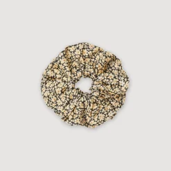 Autres Accessoires*SANDRO Chouchou Imprimé En Soie Beige