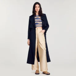Pulls & Cardigans|Tops & Chemises*SANDRO Débardeur Court En Maille Bleu / Doré