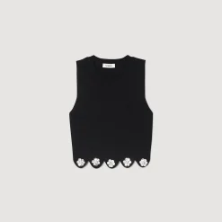 Ensembles|Pulls & Cardigans*SANDRO Débardeur Court En Maille Noir
