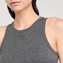 T-Shirts*SANDRO Débardeur Emmanchures Américaines Gris Foncé