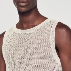 T-Shirts & Polos|Pulls & Gilets*SANDRO Débardeur En Maille Ecru